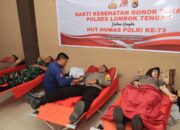 Hut Humas Polri Ke – 73, Polres Loteng Gelar Bakes Donor Darah.