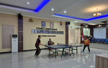 Semarak Final Tenis Meja Polres Lombok Barat HUT Bhayangkara ke-79