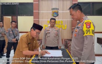 Polres Dompu dan Dinas Pertanian Resmi Teken MoU Ketahanan Pangan Tahun 2025