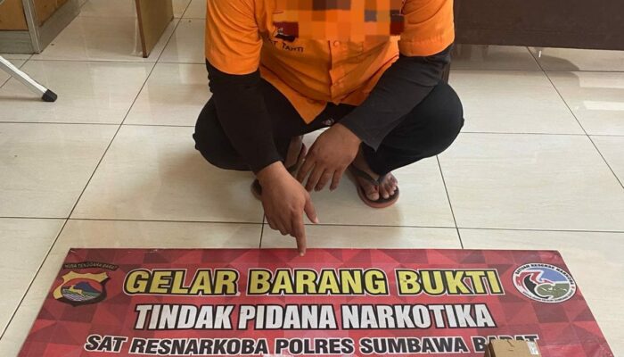 Sat Resnarkoba Polres Sumbawa Barat Tangkap Pengedar Sabu di Brang Rea, 5,22 Gram Barang Bukti Diamankan