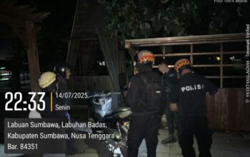 Polres Sumbawa Gelar Patroli KRYD di Pantai Slipper, Sasar Remaja dan Beri Himbauan Kamtibmas
