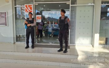 Sat Samapta Polres Sumbawa Barat Laksanakan PAM Obvit Rutin di KCP Bank BNI Taliwang