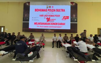 Bid Humas Polda Sultra Gelar Donor Darah Serentak dalam Rangka HUT Humas Polri ke-74