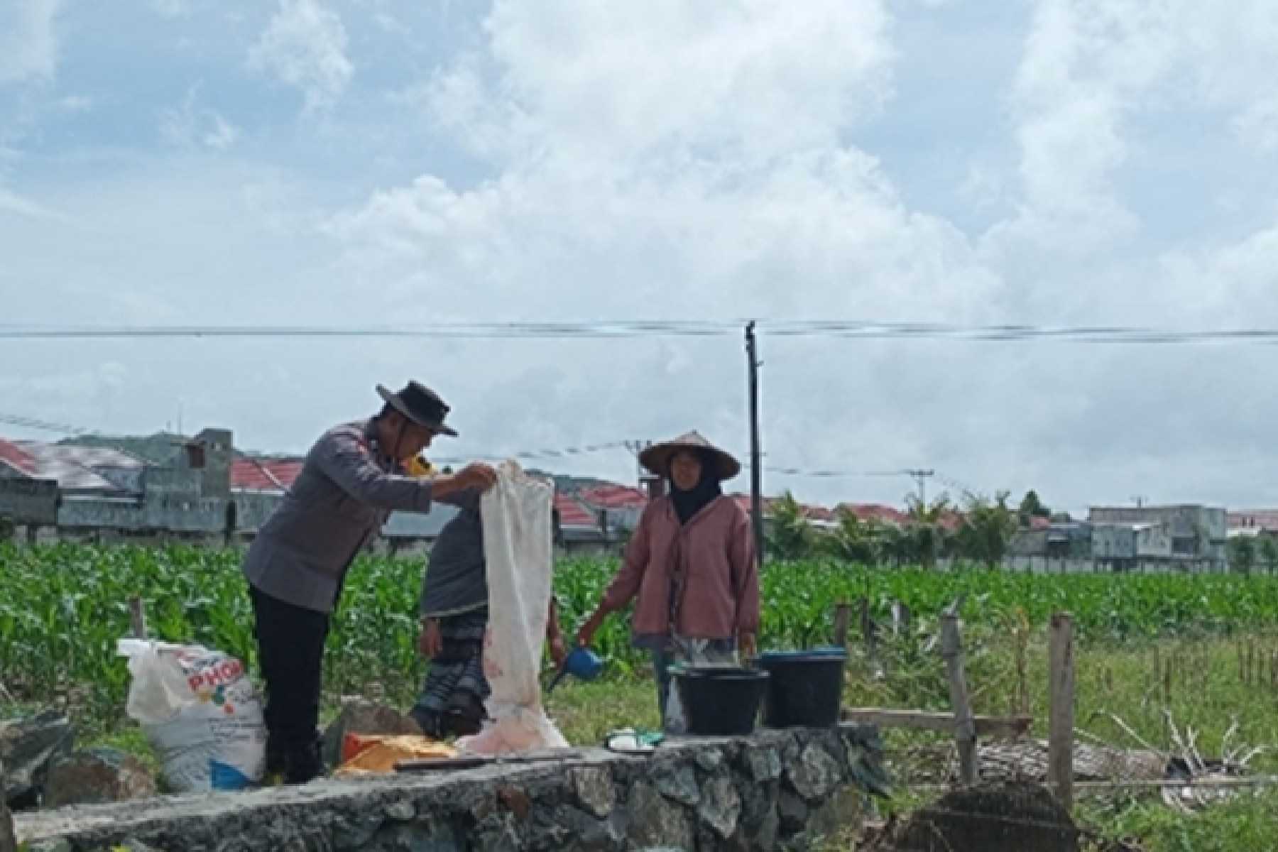 Dukung Program Pusat, Bhabinkamtibmas Labuapi Edukasi Warga Soal Ketahanan Pangan