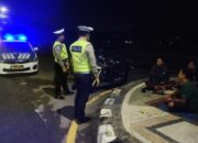 Satlantas Polres Lombok Barat Patroli Malam di Jalur Bypass BIL II