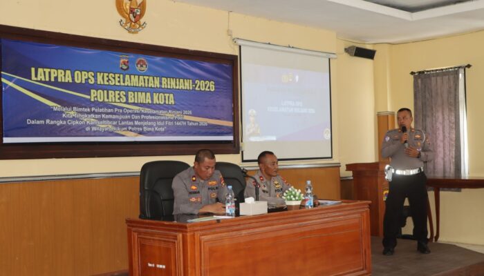 Wujudkan Kamseltibcarlantas, Polres Bima Kota Gelar Lat Pra Ops Keselamatan Rinjani 2026