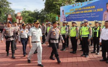 Polres Sumbawa Gelar Apel Pasukan Ops Keselamatan Rinjani 2026 Demi Kamseltibcarlantas Kondusif