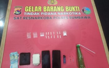 Gerebek Pengedar Saat Tidur, Sat Resnarkoba Polres Sumbawa Amankan Mahasiswa dan 14 Poket Sabu di Tarano