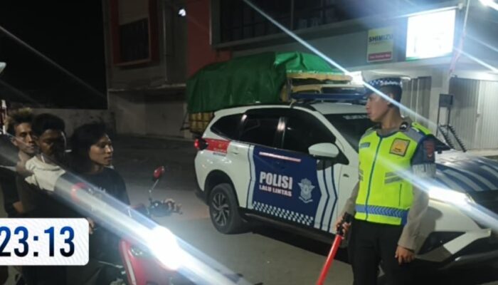 Blue Light Patrol Sat Lantas Polres Bima Kota, Jaga Ketertiban Lalu Lintas Malam Hari