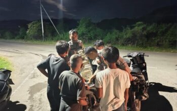 Tekan Kriminalitas Polsek Alas Intensifkan Patroli Blue Light Di Titik Rawan