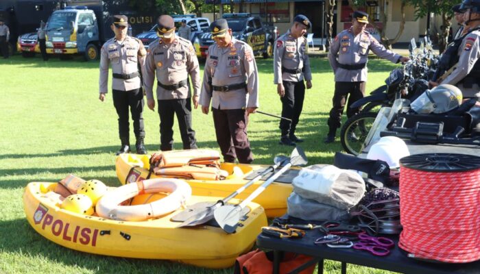*Polres Sumbawa Barat Gelar Apel Kesiapan Antisipasi Bencana dan Kontigensi Aman Nusa I Rinjani 2026*