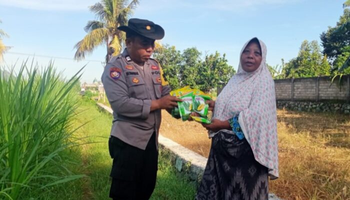 Komitmen Polsek Labuapi Dorong Kemandirian Pangan Desa, Turun Langsung Kawal Petani Lewat Bantuan Bibit
