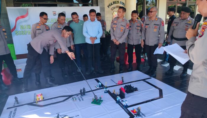 Pastikan Kesiapan Personel Menghadapi Situasi Kontingensi, Polres Bima Kabupaten Gelar Latihan Sispamkota TFG