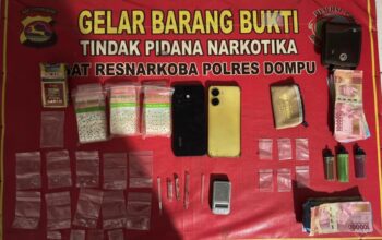 SATRESNARKOBA POLRES DOMPU UNGKAP PEREDARAN SABU DI WOJA, DUA TERDUGA PELAKU DIAMANKAN