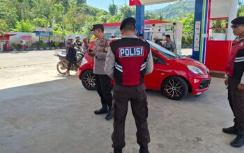 Antisipasi Gangguan Kamtibmas, Personel Polsek Sekotong Sambangi SPBU