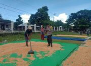 Polri Hadir di Tengah Petani, Bhabinkamtibmas Hu’u Pantau Penjemuran Jagung Warga