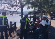 Implementasi Program Polisi Peduli, Satlantas Polres Bima Kabupaten Sambangi Tempat Wisata dan Sampaikan Himbauan Kamtibmas