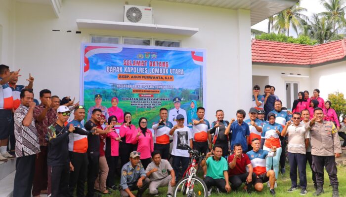 Gowes Kamtibmas di Desa Dangiang, Kapolres Lotara Ajak Warga Jaga Kamtibmas dan Lawan Stunting Melalui Program Gemarikan