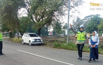 Satlantas Polres Bima Kota Laksanakan Rawan Pagi dan Strong Point di Sejumlah Titik Keramaian