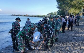 Kodim 1606/Mataram Libatkan Ratusan Peserta dalam Karya Bakti dan Donor Darah di Loang Baloq