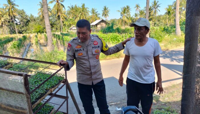 Bhabinkamtibmas Desa Bagik Papan Laksanakan Silaturahmi, Cek Bibit Pertanian dan Sampaikan Himbauan Kamtibmas