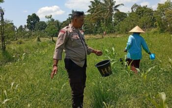 Bhabinkamtibmas Desa Merembu Ajak Warga Perkuat Ketahanan Pangan Menuju Swasembada Nasional