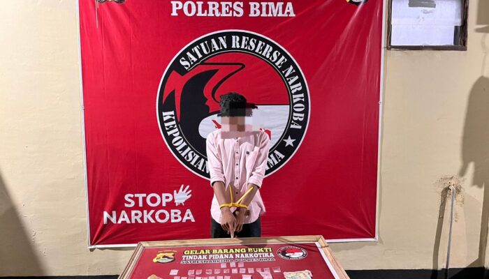 “Zero tolerance in the war on drugs” Satresnarkoba Polres Bima Ringkus Terduga Pengedar Narkoba Asal Desa Rade