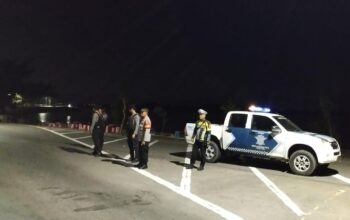 Antisipasi Kejahatan Jalanan dan Balapan Liar, Satlantas Polres Bima Kabupaten Gencarkan Patroli Strong Point Malam