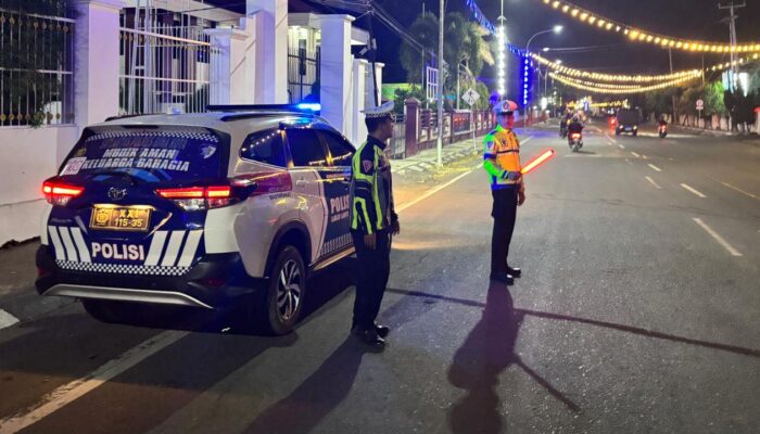 Blue Light Patrol Sat Lantas Polres Bima Kota Antisipasi Balap Liar di Jalan Soekarno-Hatta