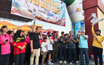 Semarak Hari Bhayangkara ke-80, Personel Brimob dan Bhayangkari Ikuti Fun Walk dan Senam Bersama di Sumbawa