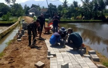 Sinergi Babinsa dan Warga Dukung Infrastruktur Pertanian di Lingsar