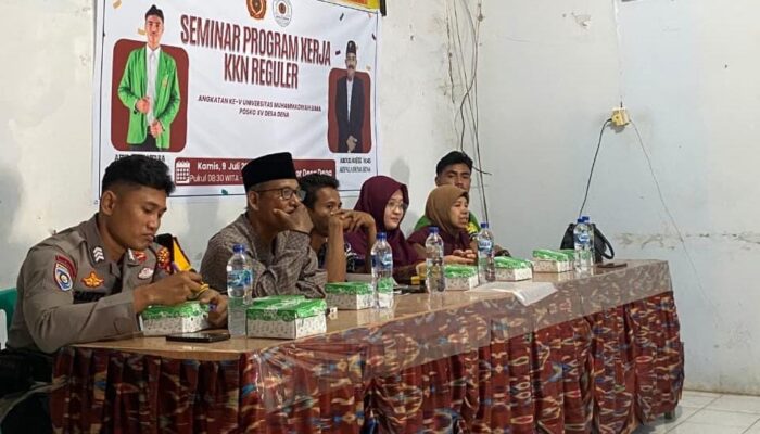 Kapolsek Madapangga di Wakili Bhabinkamtibmas Desa Dena Hadiri Seminar Mahasiswa KKN Universitas Muhammadiyah Bima