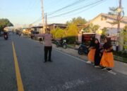 Berikan Rasa Aman ke Pelajar dan Pengguna Jalan, Polsek Buer Gelar Strong Point Pagi di SDN Perenang