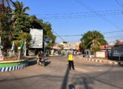 Sat Lantas Polres Dompu Gelar Strong Point Pagi, Pastikan Arus Lalu Lintas Lancar dan Aman