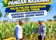Dukung Astacita, Polmas Polsek Kenduruan Polresta Tuban Cek Perkembangan Tanaman Jagung Warga