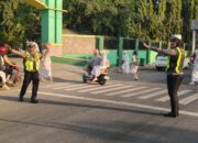 ‎Unit Lantas Polsek Rasanae Barat Gelar Strong Point Pagi, Wujudkan Kamseltibcarlantas