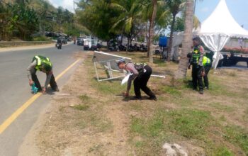 Polresta Loteng Olah TKP Laka Lantas di Kuta Mandalika, Satu WNA Meninggal Dunia.