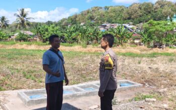 Tinjau Langsung Sawah Warga, Bhabinkamtibmas Desa Orong Bawa Dorong Penguatan Ketahanan Pangan Nasional