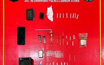 Polres Lombok Utara Amankan Pria di Kayangan, Delapan Poket Sabu Disita