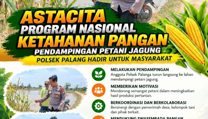 Dukung Astacita, Polsek Palang Polresta Tuban Pantau Langsung Lahan Jagung milik warga Desa Dawung