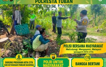 DEMI DUKUNG PROGRAM KETAHANAN PANGAN, ANGGOTA POLSEK KEREK SILATURAHMI DENGAN KELOMPOK TANI